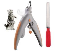 Pawthentic Pet Nail Trimmer with LED Light & 5X Magnifying Glass, Curved Half-Moon Clippers, Non-Slip Handle, Safe Precision Nail Cutter for Cats & Dogs (1)