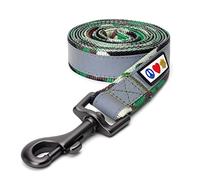 Pawtitas 1.8 M Reflective Dog Lead Comfortable Padded Handle | Puppy Dog Double Handle Reflective Lead | Reflective Short Dog Lead for Training | Hands Free Running Dog Lead - M/L Camo Green Lead