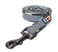 PAWTITAS 1.8 M Reflective Dog Lead Comfortable Padded Handle | Puppy Dog Double Handle Reflective Lead | Reflective Short Dog Lead for Training | Hands Free Running Dog Lead - XS/S Camo Grey Lead