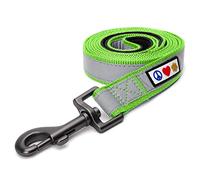 Pawtitas 1.8 M Reflective Dog Lead Comfortable Padded Handle | Puppy Dog Training Double Handle Reflective Lead | Reflective Short Dog Lead for Training | Hands Free Running Dog Lead - XS/S Green Lead