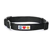 Pawtitas Dog Collar For Extra Small Dogs Reflective Training Puppy Collar With Stich - XS - Black