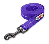 Pawtitas Dog Lead for Large Dogs Comfortable Handle Training Dog Lead 1.8m Long Dog Lead Puppy Lead - Recycled Reflective Lead Purple Dog Leads for Medium Dogs or Lead for Large Dog