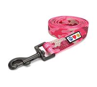 Pawtitas Dog Lead for Small Dogs Comfortable Handle Training Dog Lead 1.8m Long Dog Lead Puppy Lead - Reflective Lead Camouflage Pink Dog Lead for Small Breeds