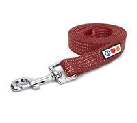 PAWTITAS Dog Lead for Small Dogs - Comfortable Handle Training Lead 1.8m Long - Reflective Marsala Brown