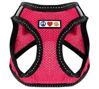 Pawtitas Pet Reflective Mesh Dog Harness, Step in or Vest Harness, Comfort Training Walking of Your Puppy/Dog XS Extra Small Pink Dog Harness