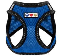 Pawtitas Pet Reflective Mesh Dog Harness, Step in or Vest Harness, Comfort Training Walking of Your Puppy/Dog M Medium Blue Dog Harness