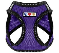Pawtitas Pet Reflective Mesh Dog Harness, Step in or Vest Harness, Comfort Training Walking of Your Puppy/Dog XS Extra Small Purple Dog Harness