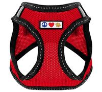 PAWTITAS Pet Reflective Mesh Dog Harness, Step In or Vest Harness, XXS (Extra Extra Small), Red, Ideal for Small Dogs & Cats, Reflective for Low Light Visibility