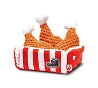 Pawty Dog Toys - PAWTY Fried Chicken Interactive Dog Toy - Snuffle Nosework Toy with Squeaker - Pet Stress Relief Game Hide Treat Food Puzzle - Small to Medium Dog - Durable Cute Dog Gifts Birthday