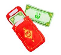 PAWTY Red Envelope Dog Toy - Plush Funny New Year Envelope with Removable Nylon Squeaky Cash - Squeaker Interactive Dog Gift Toy