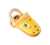 PAWTY Sandals - Plush Interactive Dog Toy - Treat Slot Snuffle Training - Durable Tug Rope Tug Fetch - Shoe Design with Squeaker for Aggressive Chewer - Small Medium Puppy Birthday Parody Gift