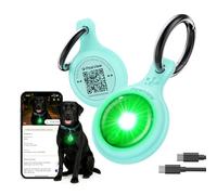 PawView 2 Pack Rechargeable Dog Collar Light with QR Code, 3 Modes LED Safety Dog Lights, Clip-On Pet ID Tag for Night Walking, Running, Camping, Green