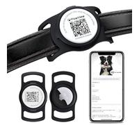 PawView AirTag Dog Collar Holder & Free App. Cat Tracker, Dog Tracker & Smart QR ID for Instant Location to Owner When Scanned, Pet Profile, Contact Info. Cat AirTag Collar & GPS Tracker