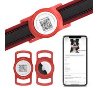 PawView AirTag Dog Collar Holder & Free App. Cat Tracker, Dog Tracker & Smart QR ID for Instant Location to Owner When Scanned, Pet Profile, Contact Info. Cat AirTag Collar & GPS Tracker
