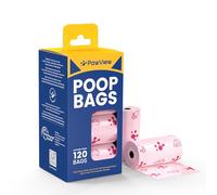 PawView Dog Poop Bags 120 Count - Leak Proof & Extra Thick, Lavender Scented Waste Bags - Durable Holder for Convenient Cleanup, Strong Odor Control（Pink）