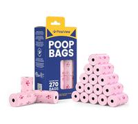 PawView Dog Poop Bags 18 Rolls -Waste Bag Extra Thick Strong 100% Leak Proof, Lavender Scented Strong Odor Control,270 Bags（Pink）