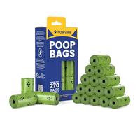PawView Dog Poop Bags 18 Rolls -Waste Bag Extra Thick Strong 100% Leak Proof, Lavender Scented Strong Odor Control,270 Bags（Green）