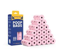 PawView Dog Poop Bags 21 Rolls - Waste Bag Extra Thick Strong 100% Leak Proof, Lavender Scented Strong Odor Control,315 Bags（Pink）