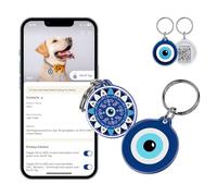 PawView QR Code Dog and Cat Tag - 2 Pack Evil Eye | Waterproof Resin Pet ID Tags for Lost Pet Recovery | Real-Time Scan Alerts & Shareable Pet Profile | No Subscription Fees