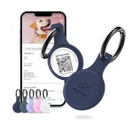 PawView QR Code Dog Tag, NFC Pet ID Tag with Instant Scan Alerts with Location, Editable Digital Pet Profile, Waterproof Silicone Tag, No Subscription, Smart Dog Safety Tag (Blue)