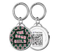PawView QR Code Dog Tag, Personalized Dog ID Tag for Pets with Scan Location Alerts, Custom Online Profile, No Engraving Needed, Waterproof Epoxy Resin & Stainless Steel, Pink,UK