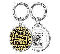 PawView QR Code Pet ID Tag | Instant Scan-Based Alert & Location Notification | Free Essential Features, No Subscription | Scratch-Resistant Metal Edge | Updatable Profile for Dogs & Cats Collar