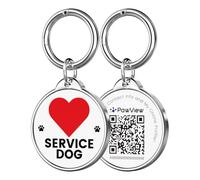 PawView Service Dog Tag, Personalised QR Code Pet ID for Assistance Dogs with Scan Location Alerts, Custom Online Profile, No Engraving Needed, Waterproof Epoxy Resin & Stainless Steel, UK