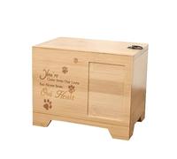 Pawviva Wooden Photo Pet Urn - Natural Solid Wood Ash Keepsake Box for Dogs & Cats, 6.3"x4.3"x5.1" Memorial Storage with Engraved Photo Frame