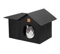 PawVogue Outdoor Cat House, Weatherproof & Insulated Cat Houses for Outdoor Cats with Waterproof Oxford Fabric and Density Board