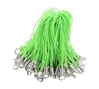 PawwJoy 100Pcs Mobile Phone Dangle Strap Lariat Charm Crafting Phone Straps Lanyard Straps for Jewelry Making USB Hanging Charms 2.36inchx0.31inch- Green