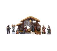 PawwJoy 12Pcs Holy Family Decor Nativity Scene Set Resin Statue Handmade Desktop Ornament with Animals & Figures Christmas Decoration