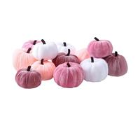 PawwJoy 12Pcs Velvet Foam Pumpkins Ornament 4 Large & 8 Small Multifunctional Fall Decor for Halloween Thanksgiving Table Centerpiece