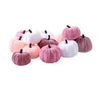 PawwJoy 12Pcs Velvet Foam Pumpkins Ornament Mixed Size 3.35inch & 2.48inch Autumn Halloween Thanksgiving Decor