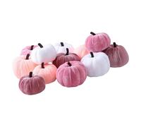 PawwJoy Velvet Foam Pumpkins Halloween Thanksgiving Decor Set of 12 Pieces 4 Large 8 Small Artificial Vegetables