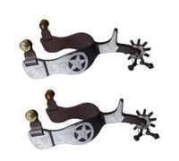 PawwJoy Western Cowboy Spurs - 2Pcs Antique Design Horse Boot Spurs with Turnable Gear - Equestrian Training Accessories