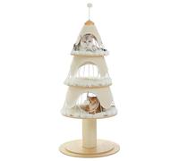 PAWZ Road Cat Tree Christmas,130cm Multi-Level Cat Tower with 14cm Sisal-Covered Scratching Post and 3 large Cat Condos, Large Cat Tree for Indoor Cats, Green