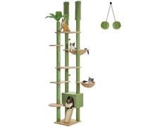 PAWZ Road Floor to Ceiling Cat Tree, Cactus Cat Tower with Condo & Hammock