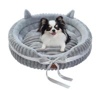 PAWZ Road Large Cat Bed for Indoor Cats, Round Washable Pet Bed, 61x61x23cm