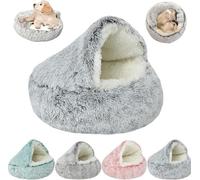 Pawzar Calming Cat/Dog Bed Cave, Cozy Cocoon Pet Bed for Dogs, Dog Bed Medium Size Dogs, Soft Cocoon Dog Bed, for a Cozy, Calm Pet (Gray, S: 40cm/15.7IN)