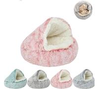 Pawzar Calming Cat/Dog Bed Cave, Olvys Comfy Cocoon Pet Beds, Cat Dog Bed with Cover Fabric Dogs Bedding Cave for Small Medium Large