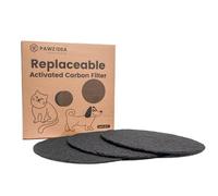 PAWZIDEA 3-Pack Replacement Activated Carbon Filter Outdoor Ready 3.1 Gallon Dog Poop Trash Can Brown/Black/Gray, 7.8" Round, 1/5" Thick Deodorizing Carbon Filters, Effective Odor Control