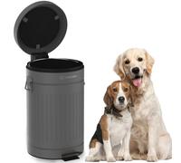 PAWZIDEA Dog Poop Trash Can Outside Odor Control, 3.1Gallon Large Pet Poop Can Outdoor with Lid No Smell, Waterproof Pet Waste Trash Can, Dog Waste Station Step Garbage Can Bin Container Backyard,Grey