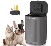 PAWZIDEA Wall Mount Dog Poop Trash Can Outside, 2.1 Gallon Small Dog Waste Bin with Lid, Activated Carbon Odor Control, Waterproof Metal Pet Waste Disposal Container, Fence Hang Poop Proof Garbage Can