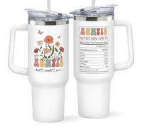 Pawzity Aunt Gifts - Gifts for Aunt from Niece, Nephew - Birthday, Mothers Day, Christmas Gift for Auntie, Aunty - Gift Ideas for New Aunts - 40 Oz Stainless Steel Tumbler