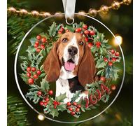 Pawzity Basset Hound Ornament - Basset Hound Gifts for Women, Dog Gifts for Women, Men - Acrylic Christmas Ornament