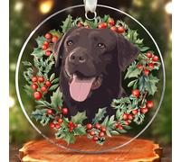 Pawzity Chocolate Lab Ornament - Chocolate Lab Christmas Ornaments - Dog Gifts for Women Men, Dog Lovers Gifts - Dogs Ornaments 2025 - Acrylic Christmas Hanging Ornament 2025