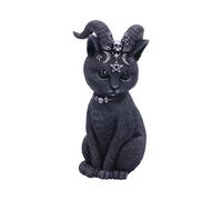 Nemesis Now Cult Cuties Pawzuph Figurine 11cm, Resin, Black, Scarily Adorable Horned Cat, Adorned with Small Skulls, Pentagrams and Moons, Cast in the Finest Resin, Hand-Painted
