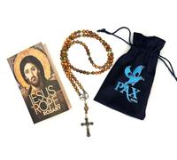 PAX GOODS - Jesus Rope Rosary - Orthodox Komboskini Chotki with 100 Agate Beads - 16.5 inch Christian Prayer Beads - Alloy Metal Religious Meditation Aid - Spiritual Gift - Orthodox Prayer Tool