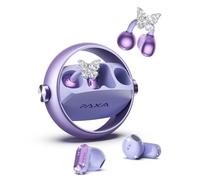 PAXA 3 in 1 Ctbuds Stylish Jewelry-Style Clip on Open Ear Headphones Wireless Earbuds, Instant Earring Mode, Ultra-Long 140H Play, Bluetooth 6.0, All-Day Wear for Work Fitness Daily Use, Purple