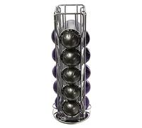 Paxanpax 20 Piece 4 Row for Nespresso Vertuo Coffee Pod Capsule Holder Stand with 360° Rotatable Base, Silver, PSA295